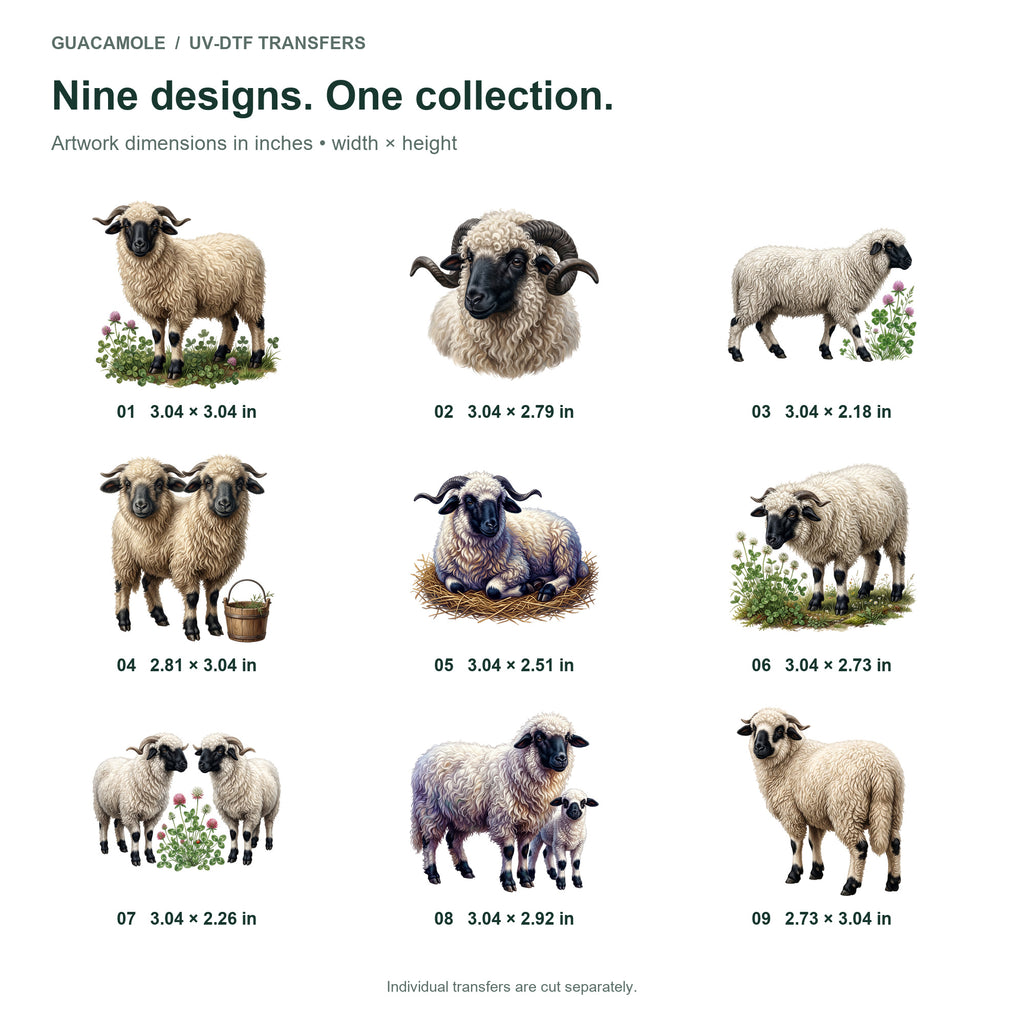 Valais Blacknose Sheep — Nine designs and sizes