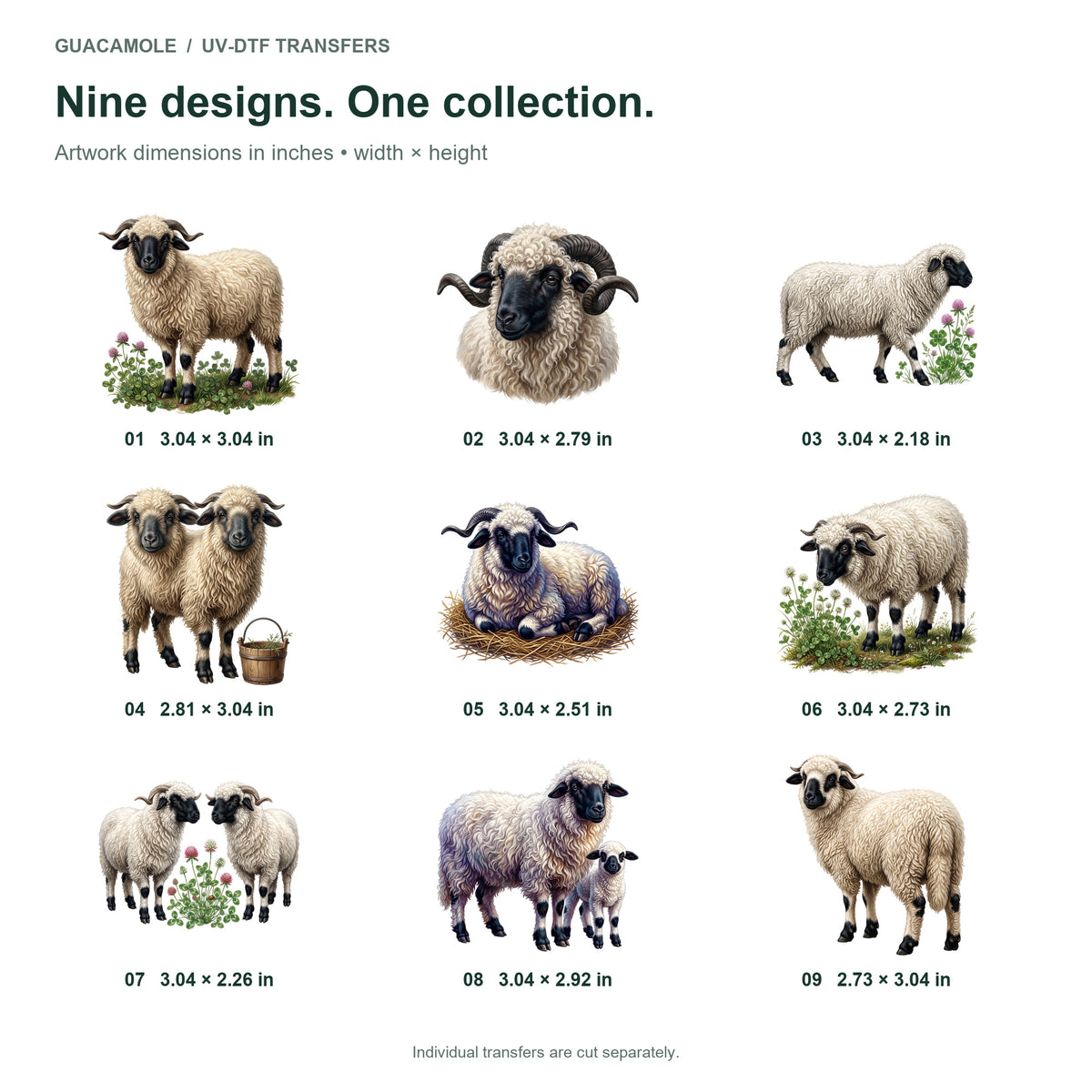 Valais Blacknose Sheep — Nine designs and sizes