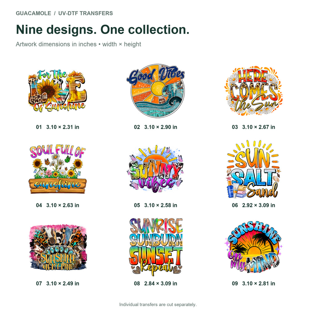 Summer - Chasing Sunshine — Nine designs and sizes
