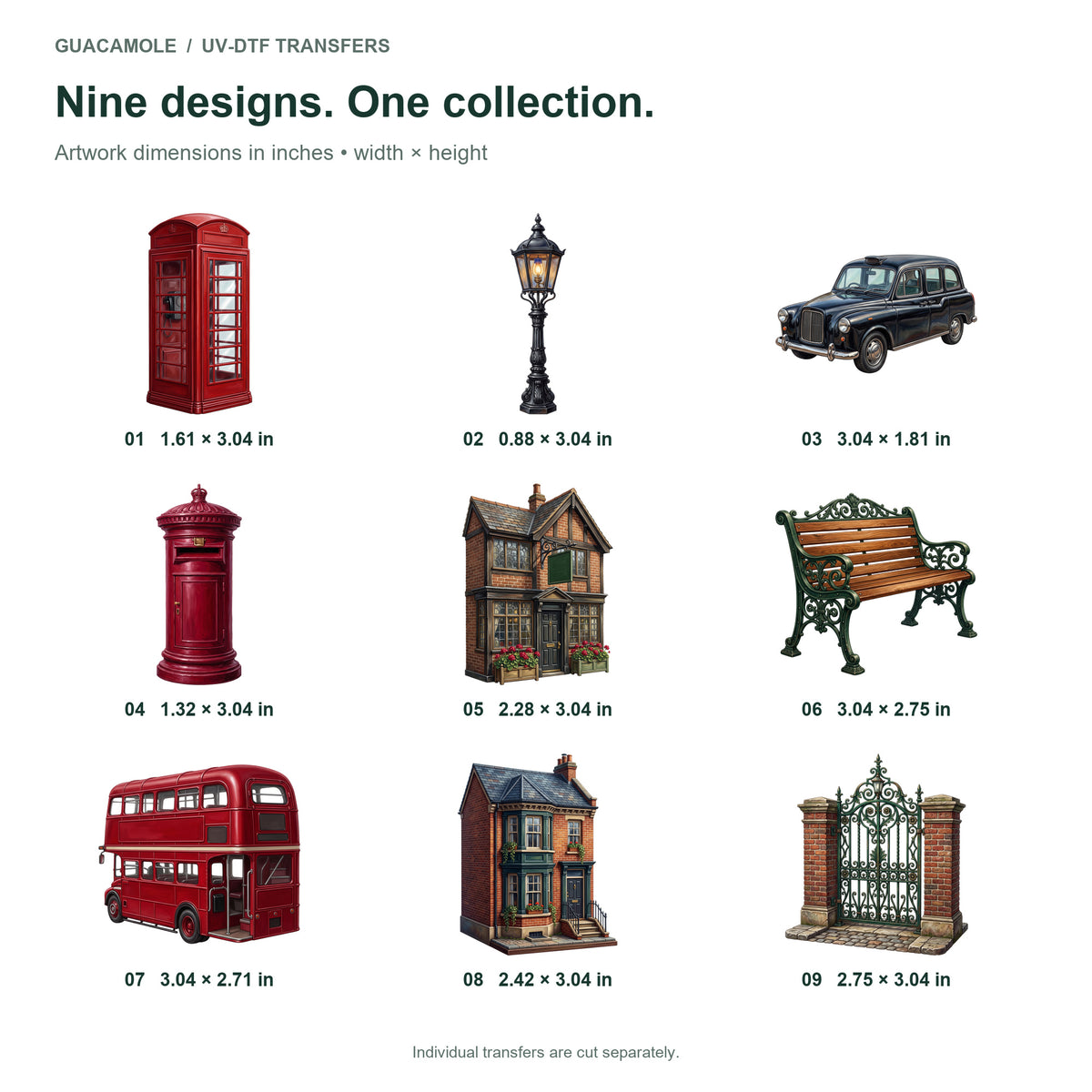 London Street Treasures — Nine designs and sizes