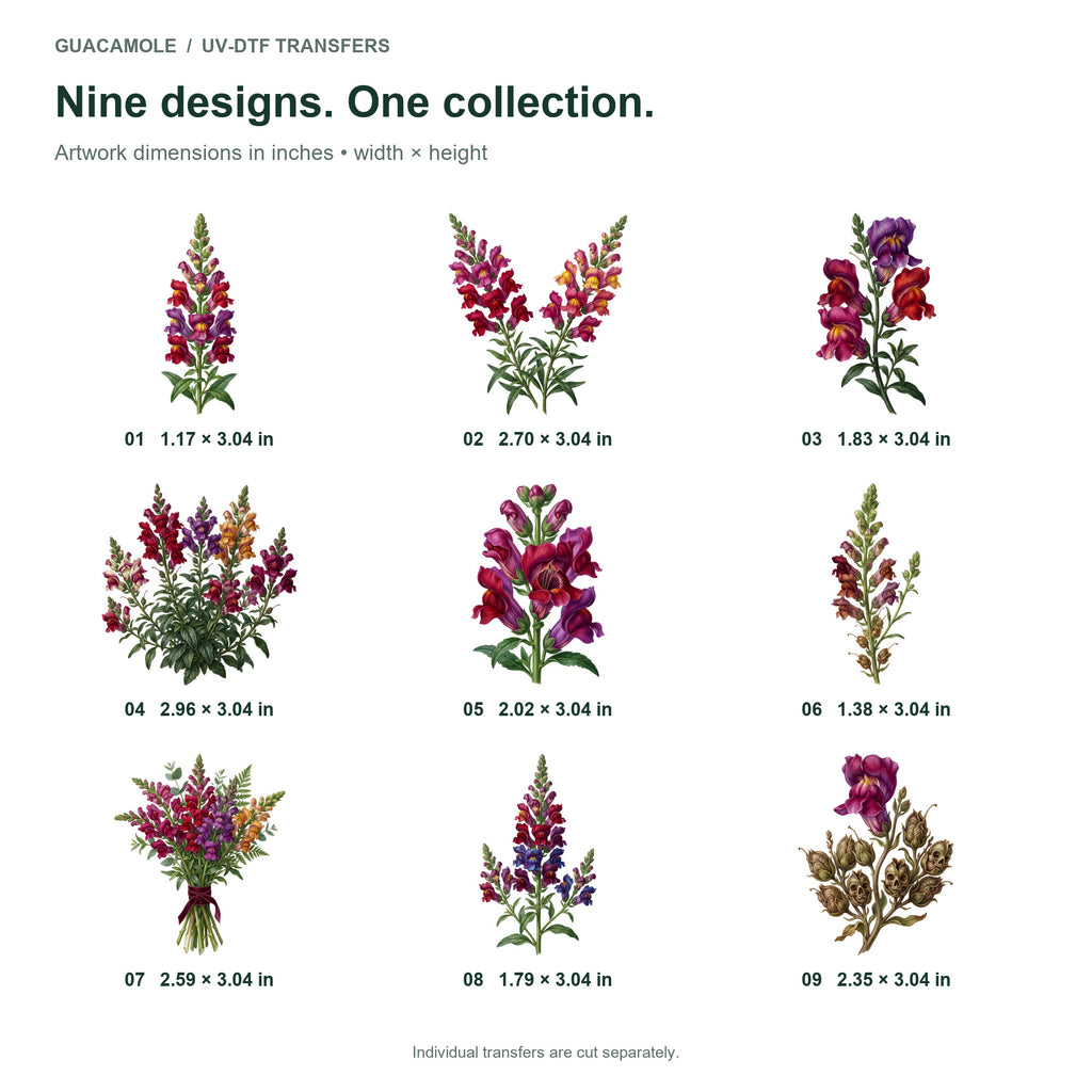 Snapdragon Spires — Nine designs and sizes