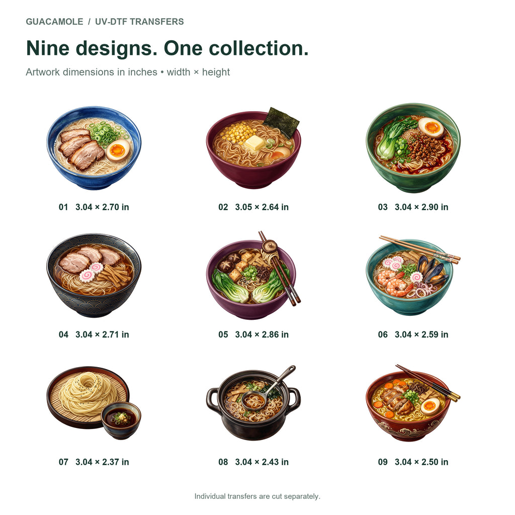 Ramen Bowl Collection — Nine designs and sizes
