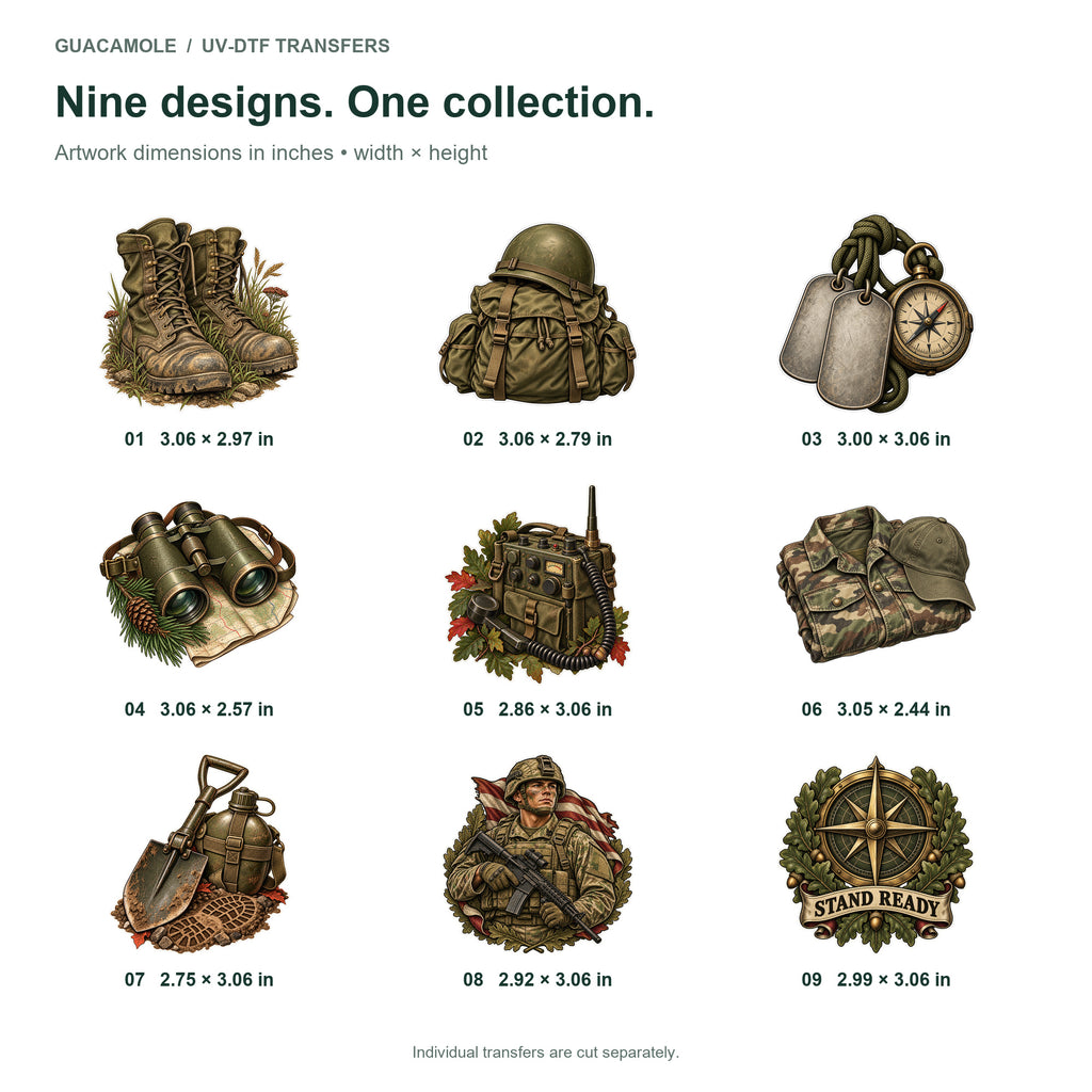 Field Service - Grit and Gear — Nine designs and sizes