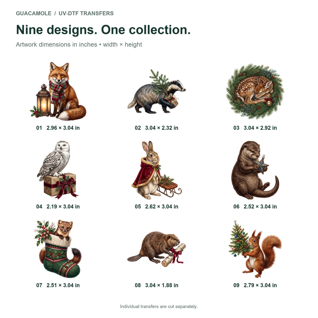 Woodland Animal Christmas — Nine designs and sizes