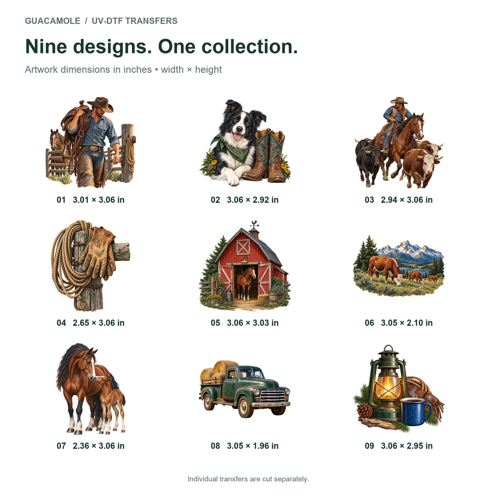 Ranch Cowboy - Working Range — Nine designs and sizes