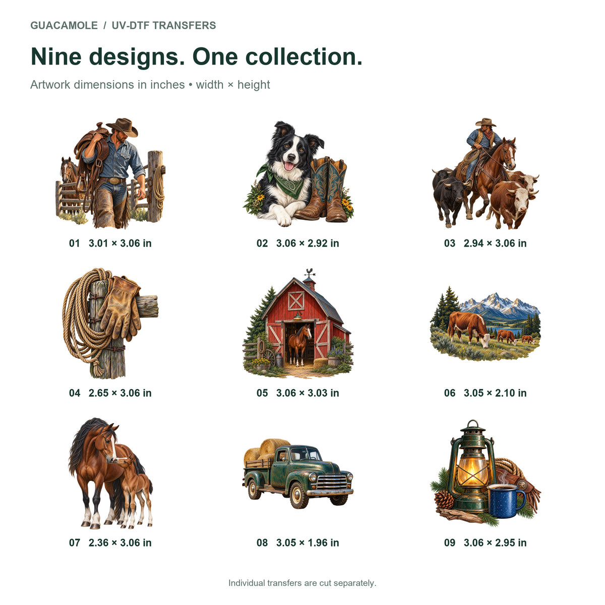 Ranch Cowboy - Working Range — Nine designs and sizes