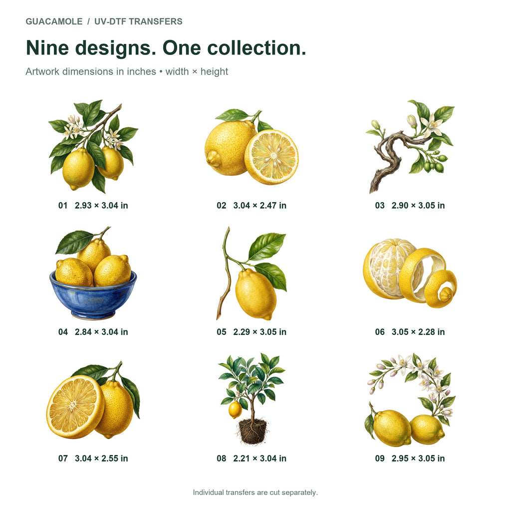 Lemon Grove — Nine designs and sizes