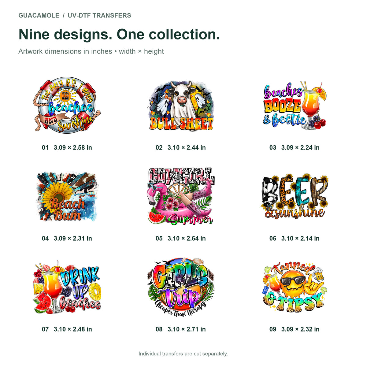 Summer - Good Times and Tan Lines — Nine designs and sizes