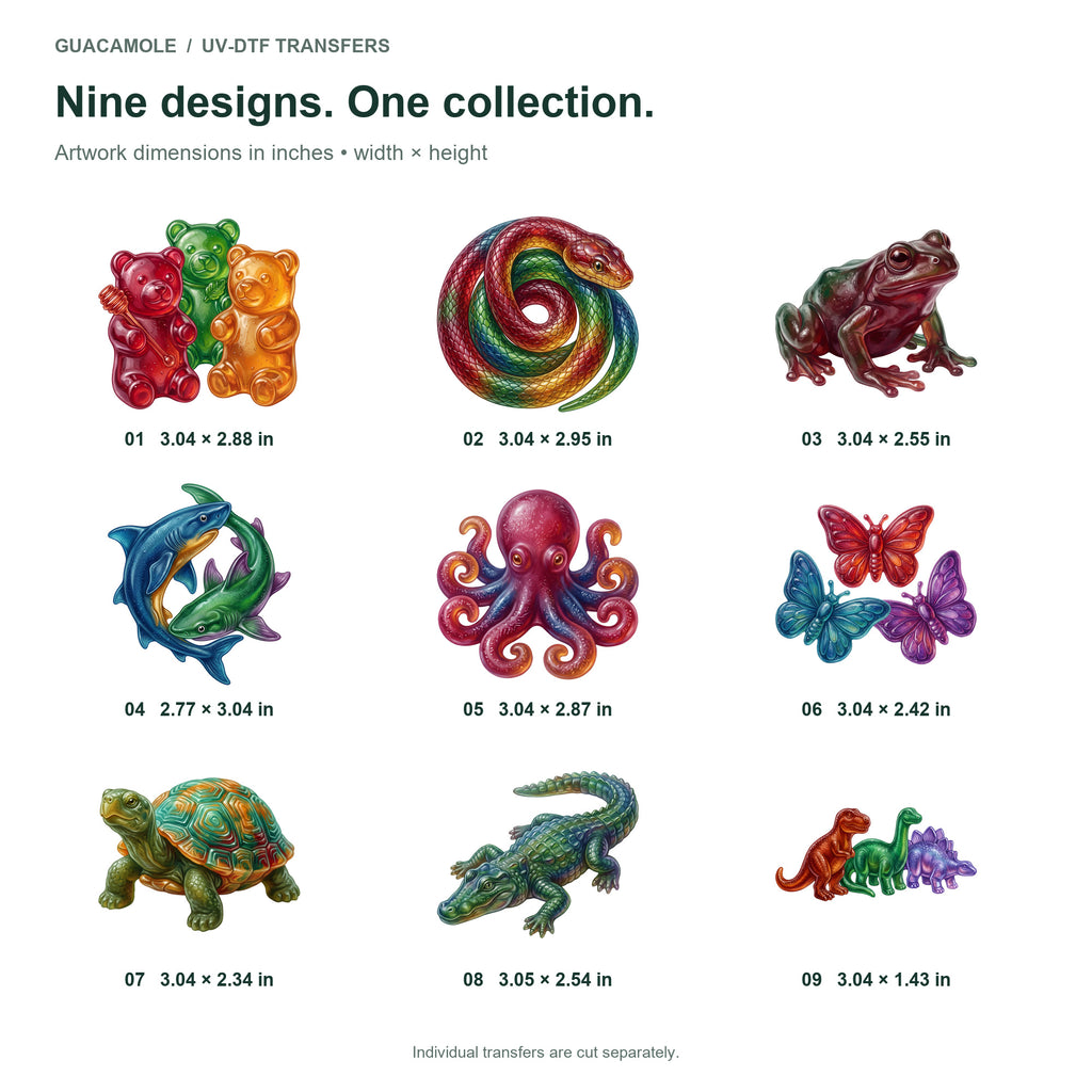 Gummy Candy Creatures — Nine designs and sizes