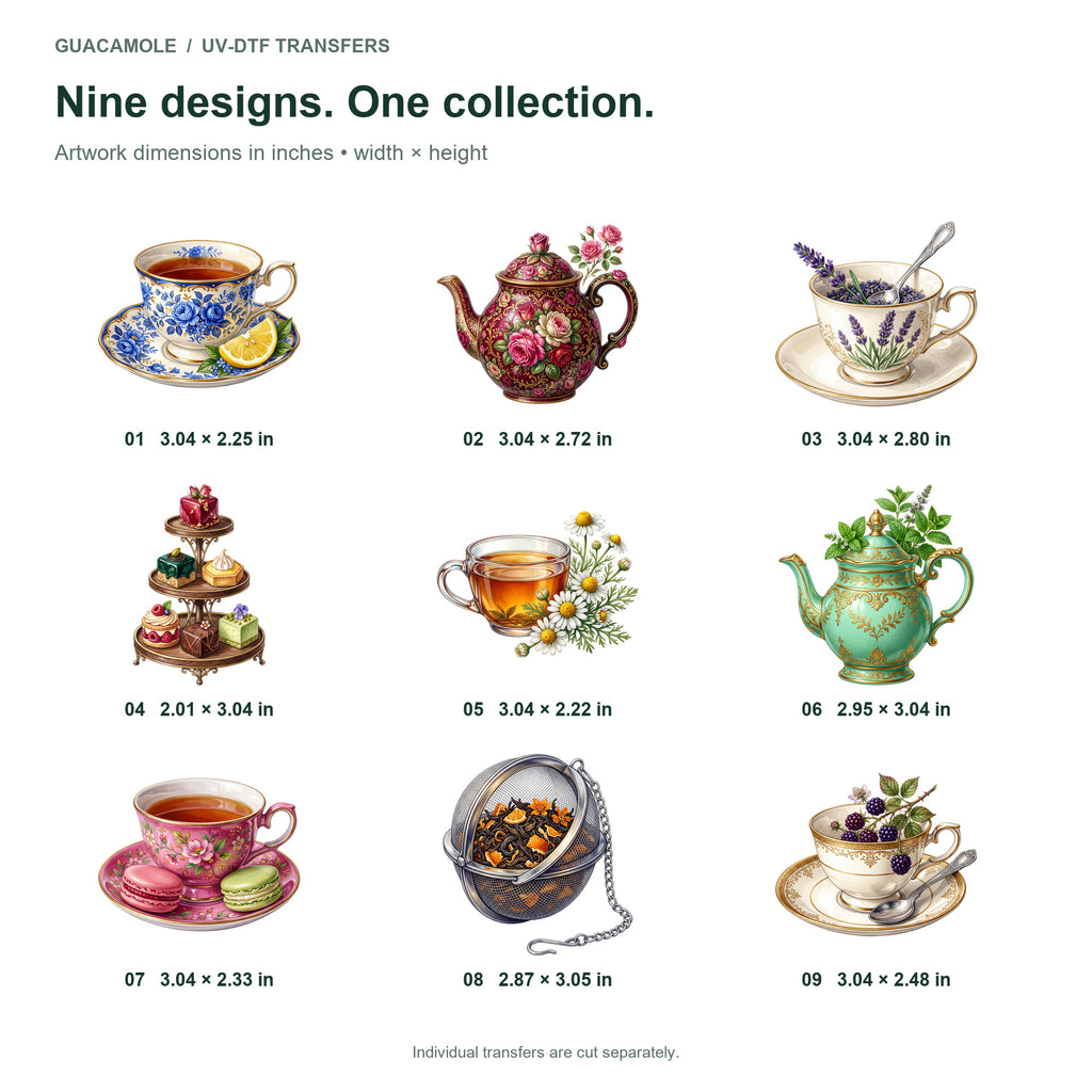 Vintage Teatime — Nine designs and sizes