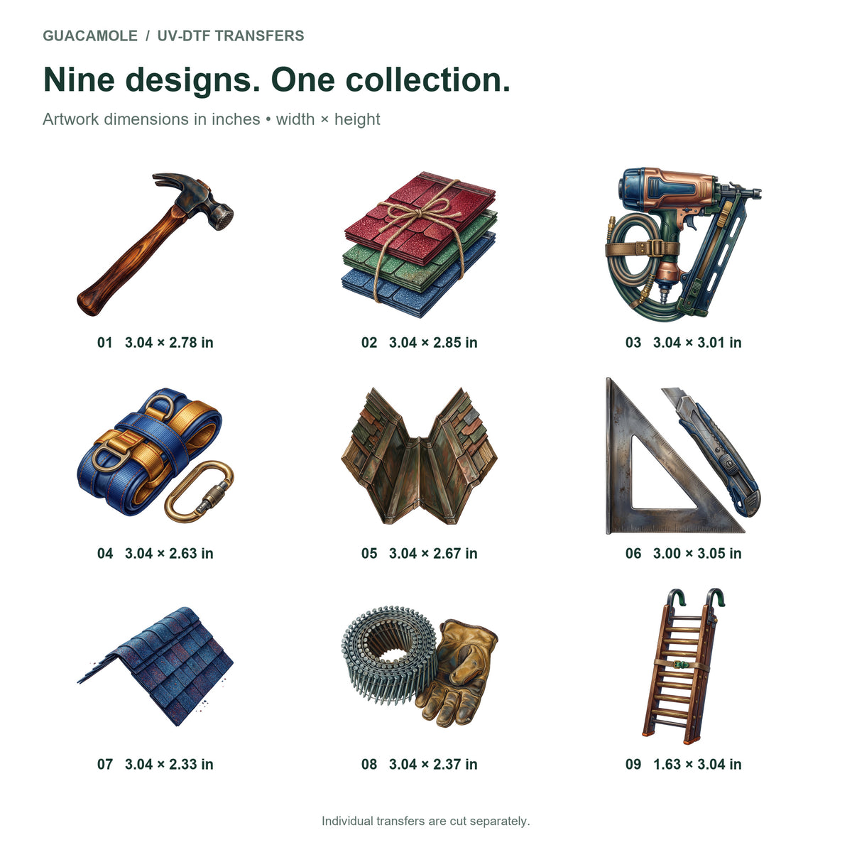 Roofer Work Gear — Nine designs and sizes