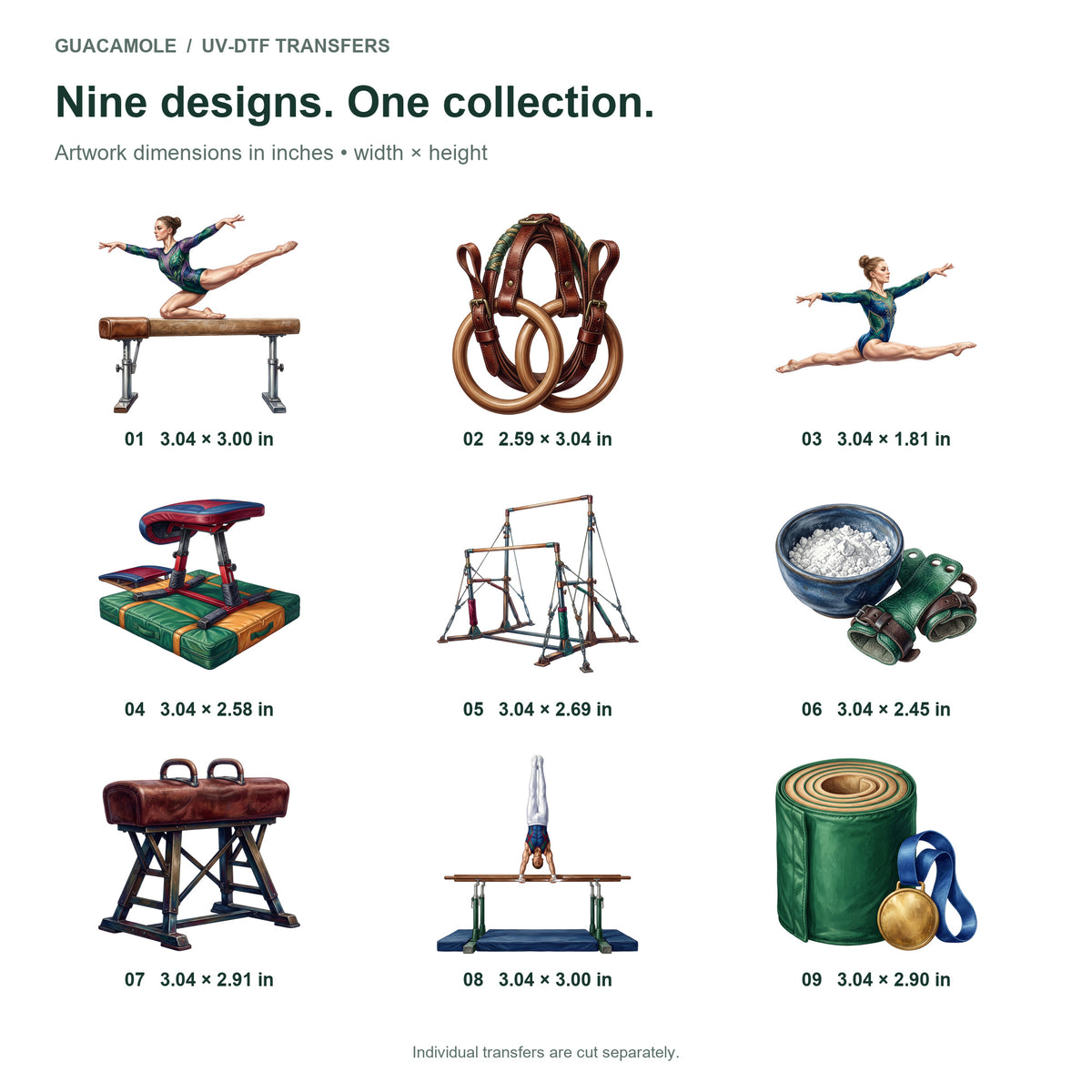 Gymnastics Apparatus — Nine designs and sizes