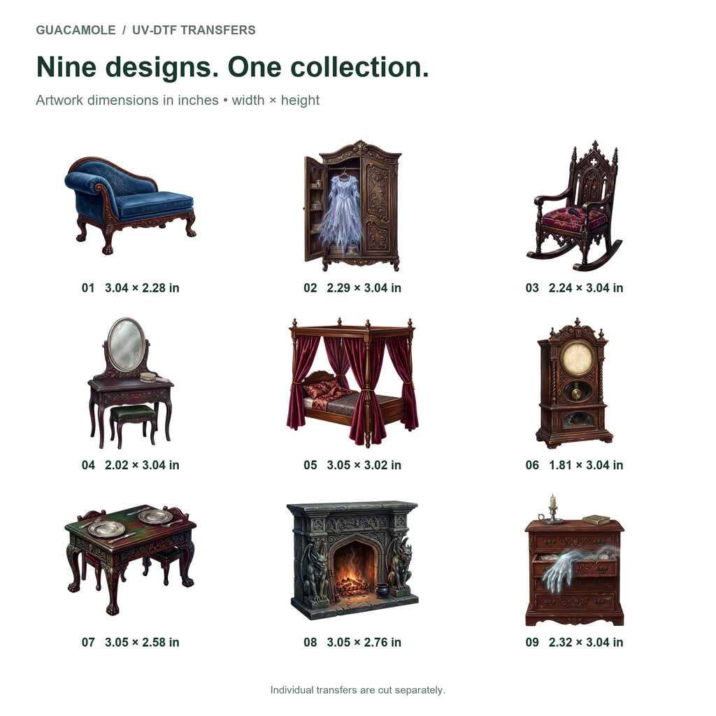 Haunted Dollhouse Furniture — Nine designs and sizes