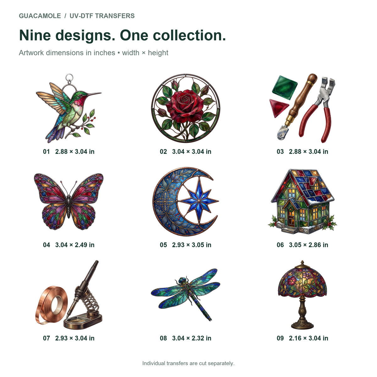 Stained Glass Workshop — Nine designs and sizes