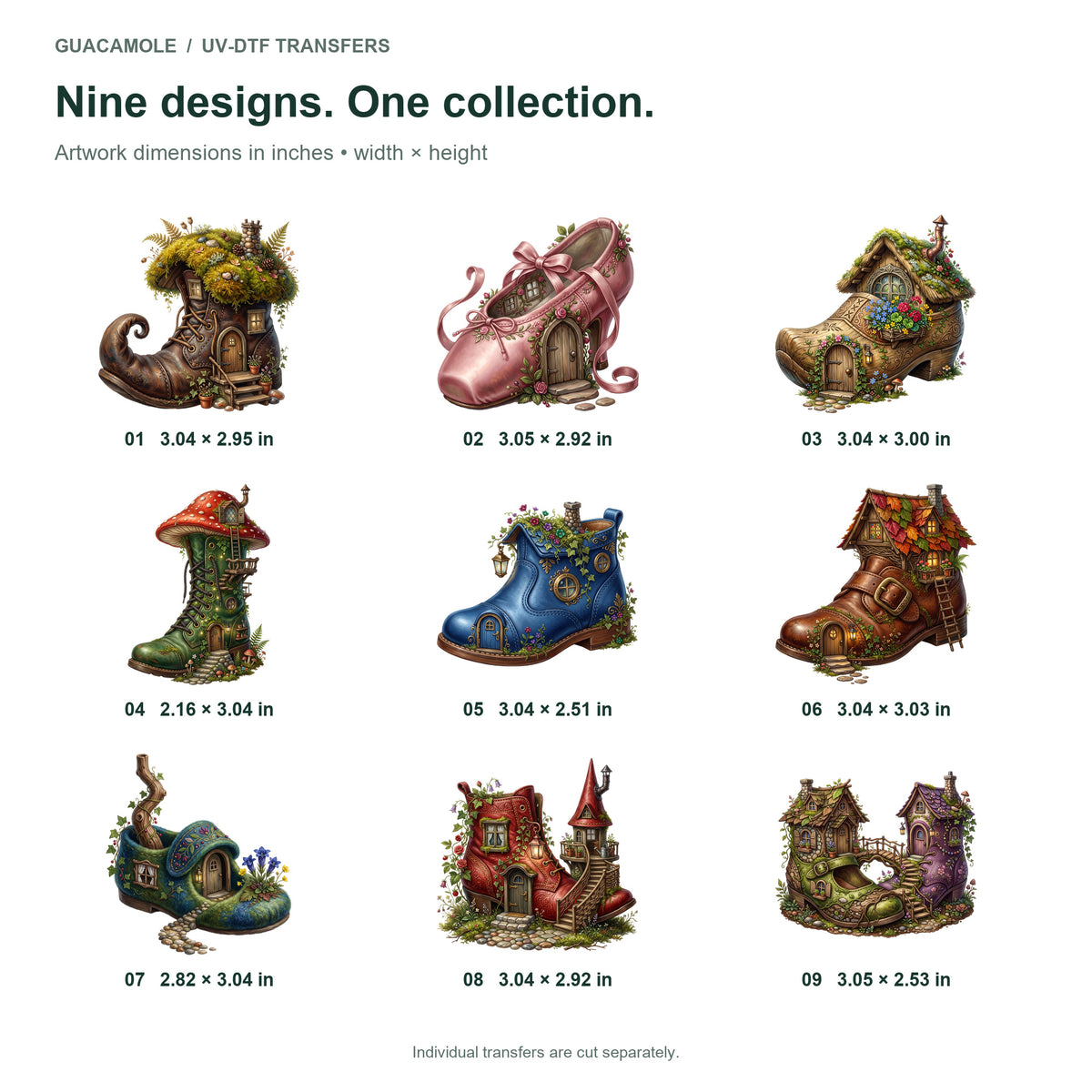 Fairy Shoe Houses — Nine designs and sizes