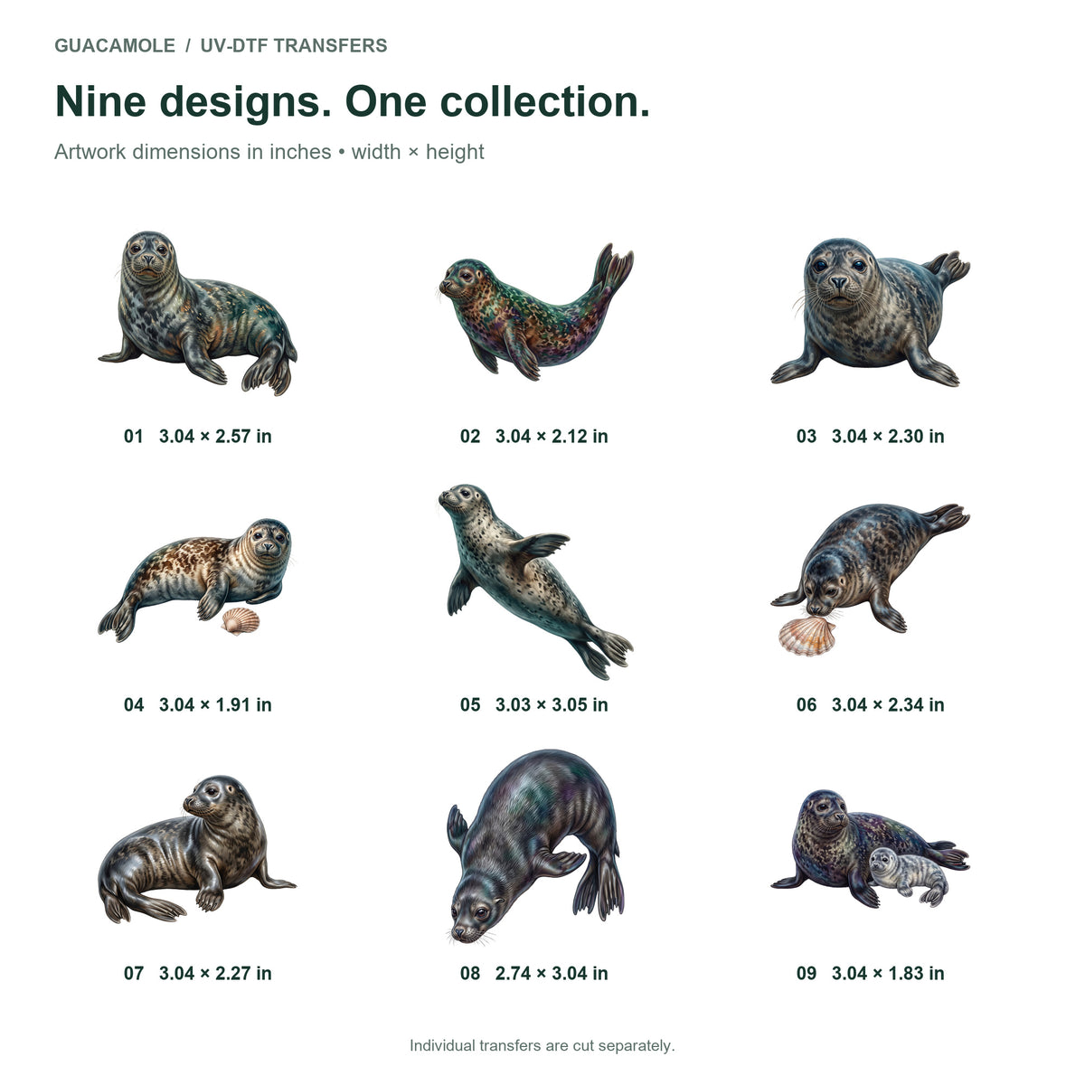 Selkie Seaside Tales — Nine designs and sizes
