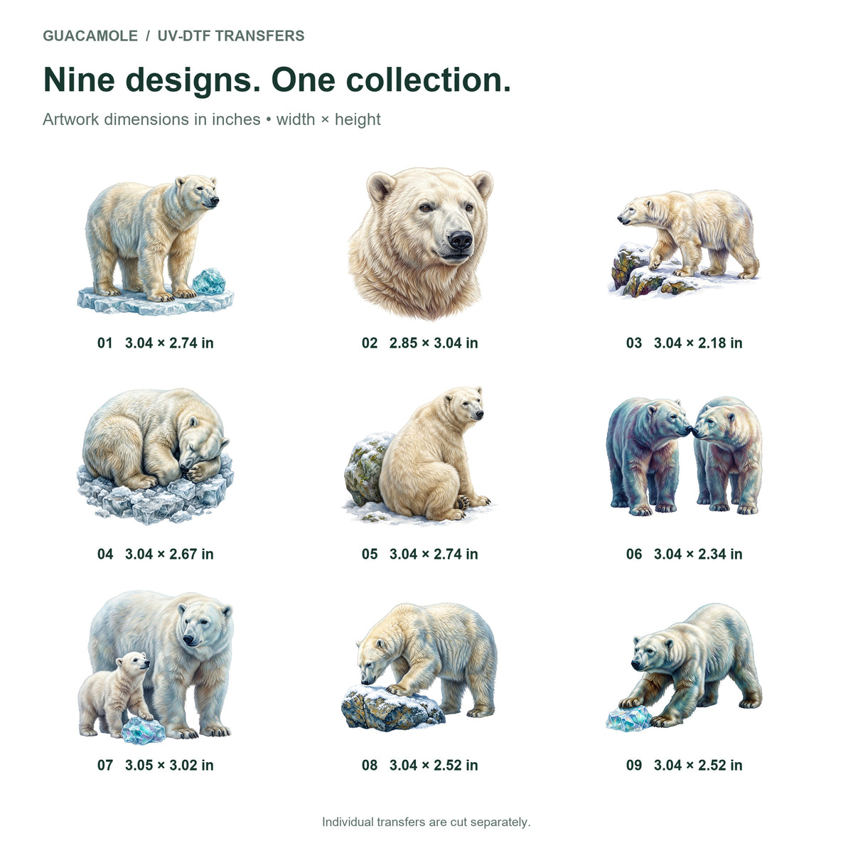 Polar Bear Arctic Life — Nine designs and sizes