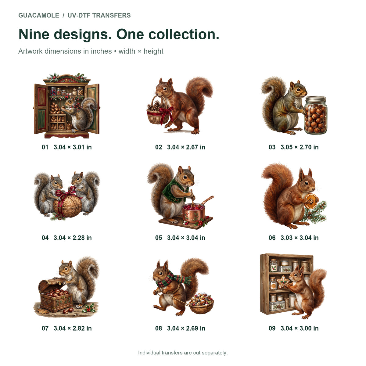 Christmas Squirrel Pantry — Nine designs and sizes