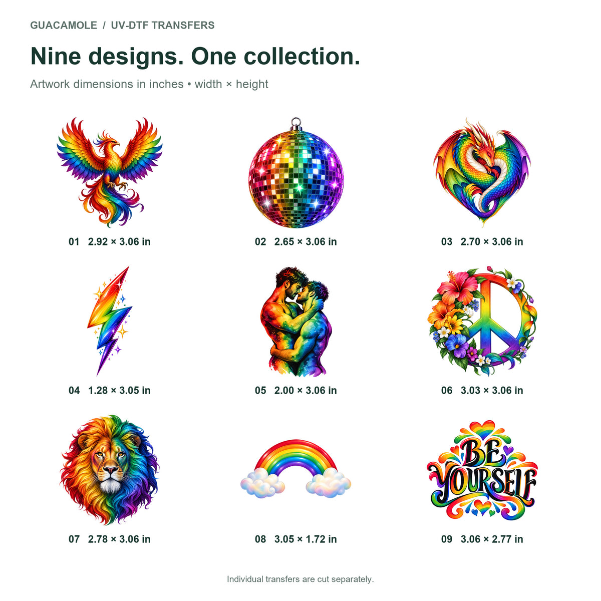 Pride - Be Yourself — Nine designs and sizes
