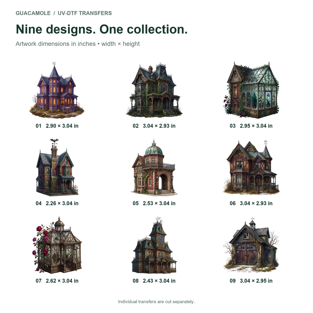 Haunted Victorian Houses — Nine designs and sizes