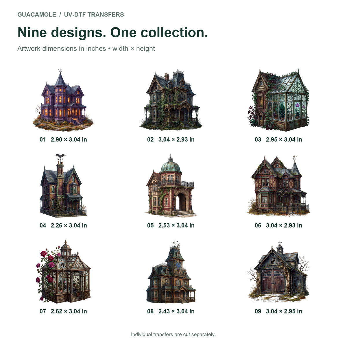 Haunted Victorian Houses — Nine designs and sizes