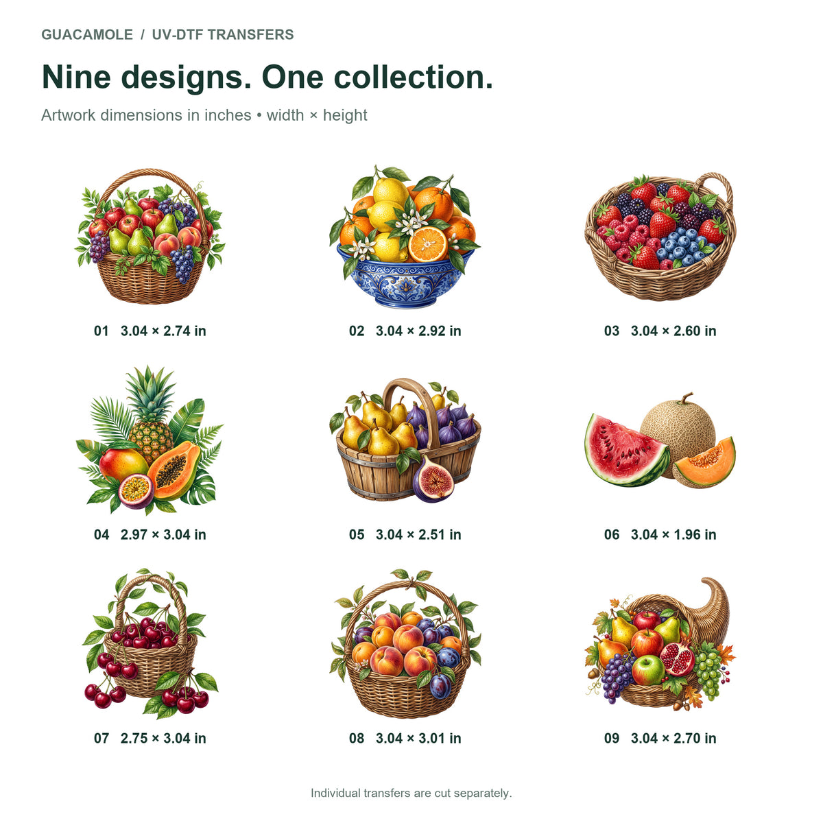Orchard Fruit Baskets — Nine designs and sizes