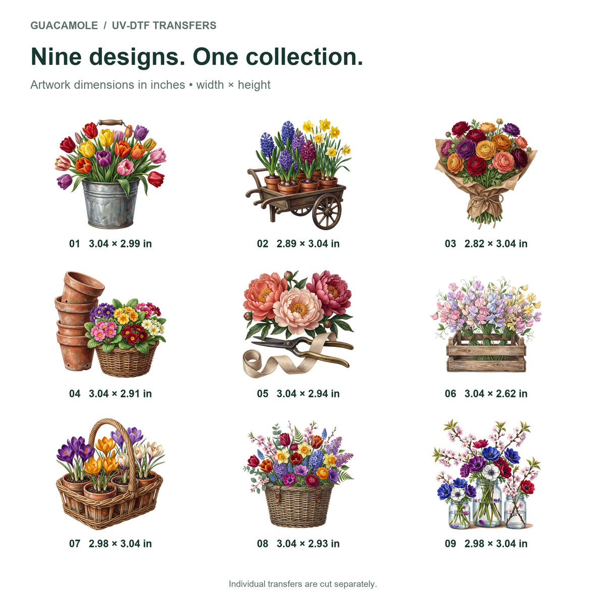Spring Flower Market — Nine designs and sizes