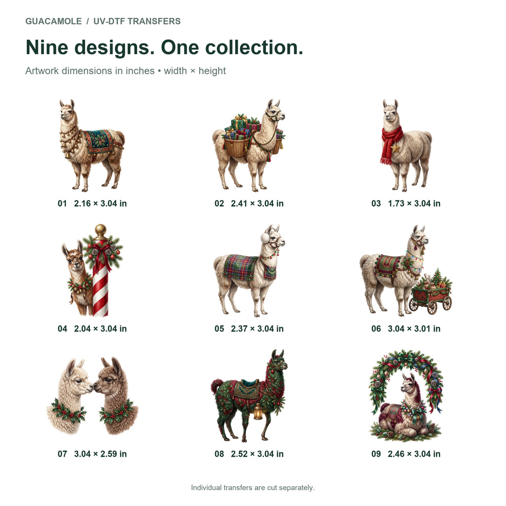 Christmas Llama Parade — Nine designs and sizes