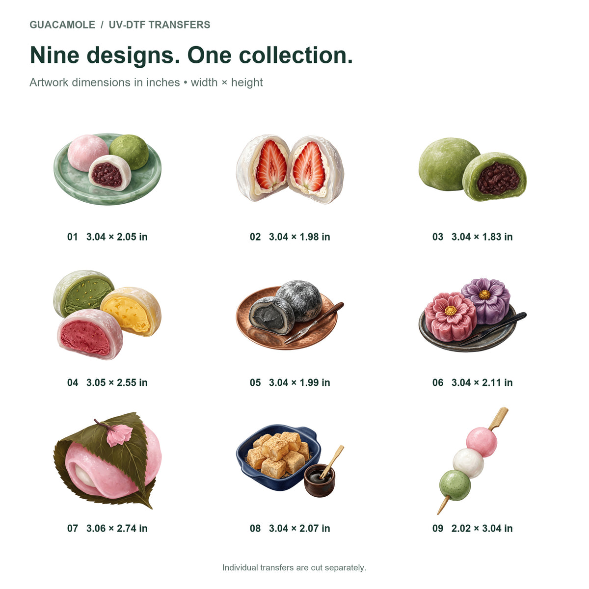 Mochi Sweet Shop — Nine designs and sizes