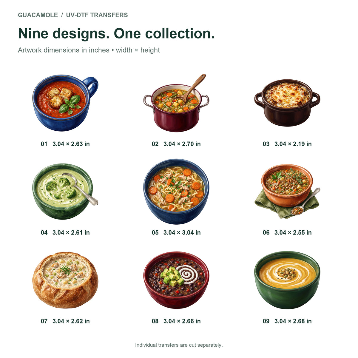 Soup Pot Comforts — Nine designs and sizes