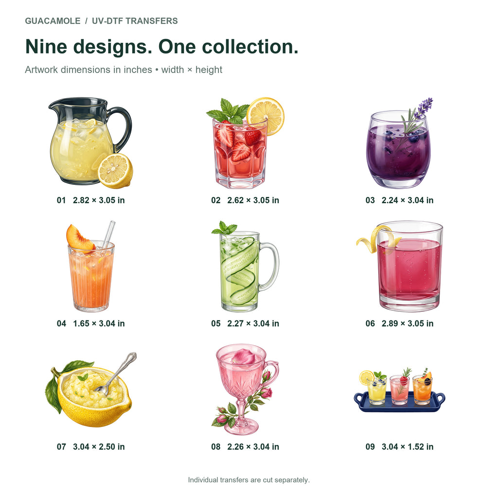 Lemonade Flavor Flight — Nine designs and sizes