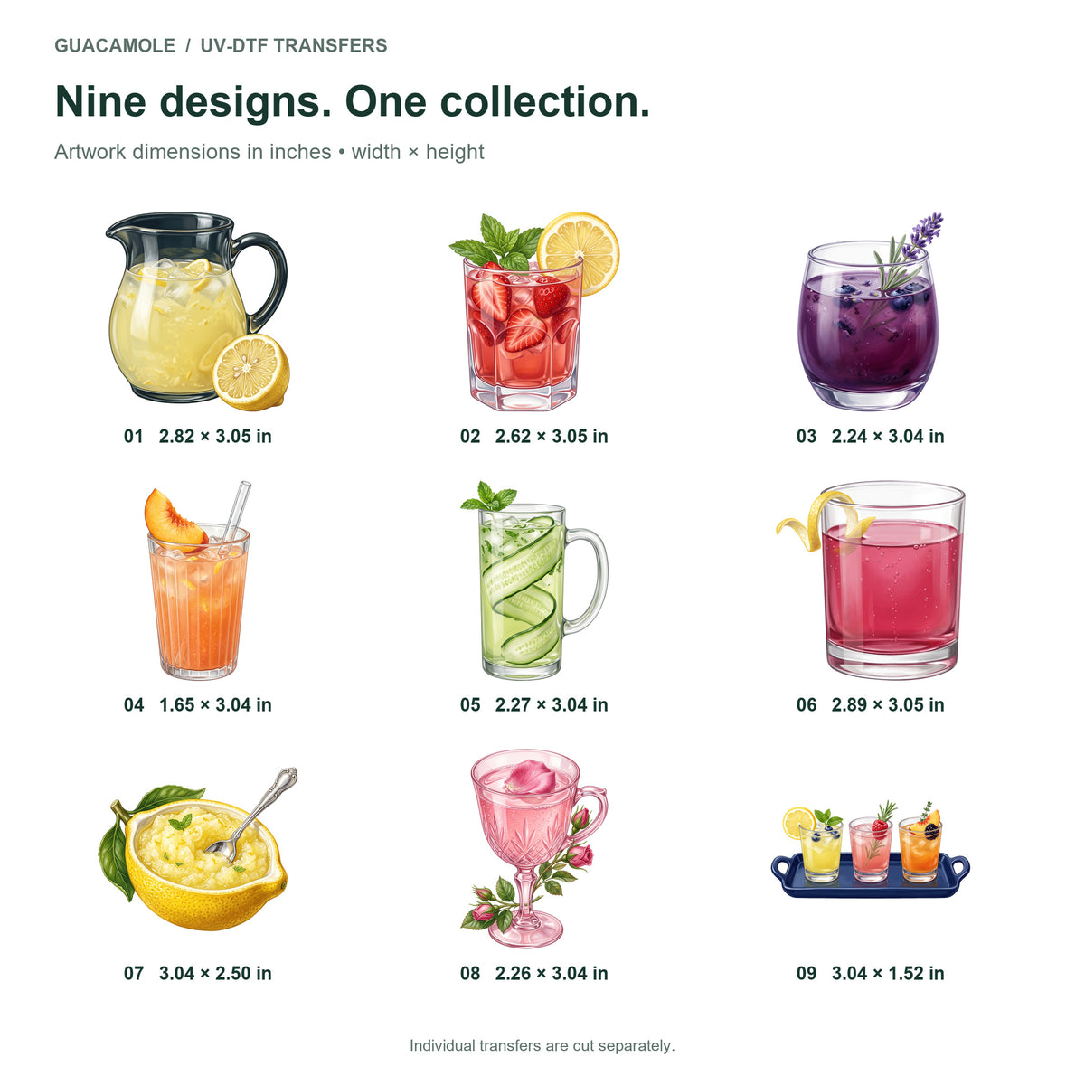 Lemonade Flavor Flight — Nine designs and sizes