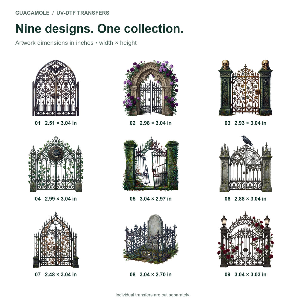 Gothic Cemetery Gates — Nine designs and sizes