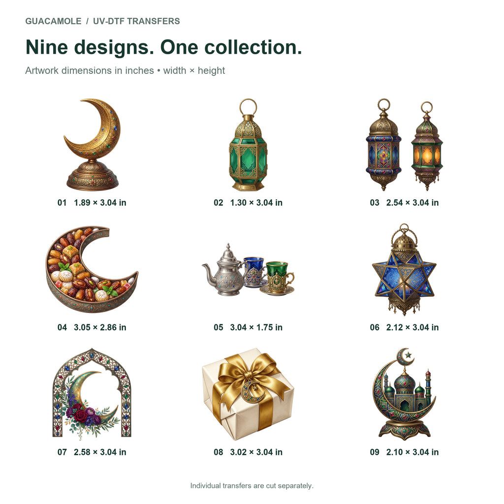 Eid Lanterns and Crescent Decor — Nine designs and sizes