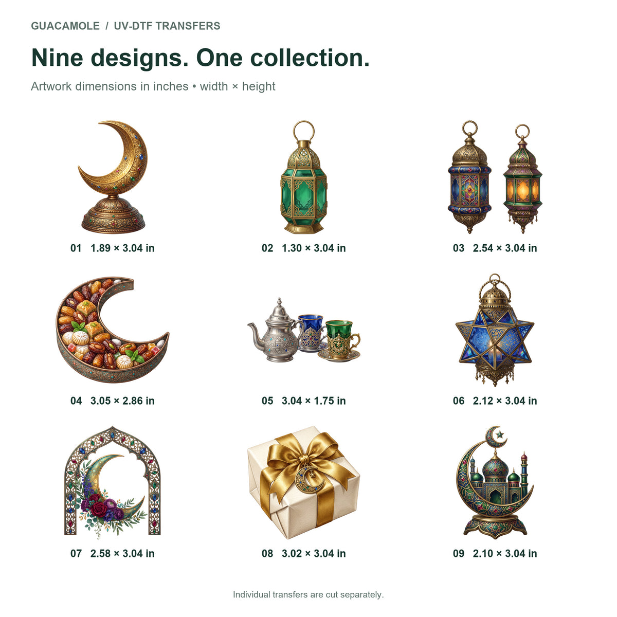 Eid Lanterns and Crescent Decor — Nine designs and sizes