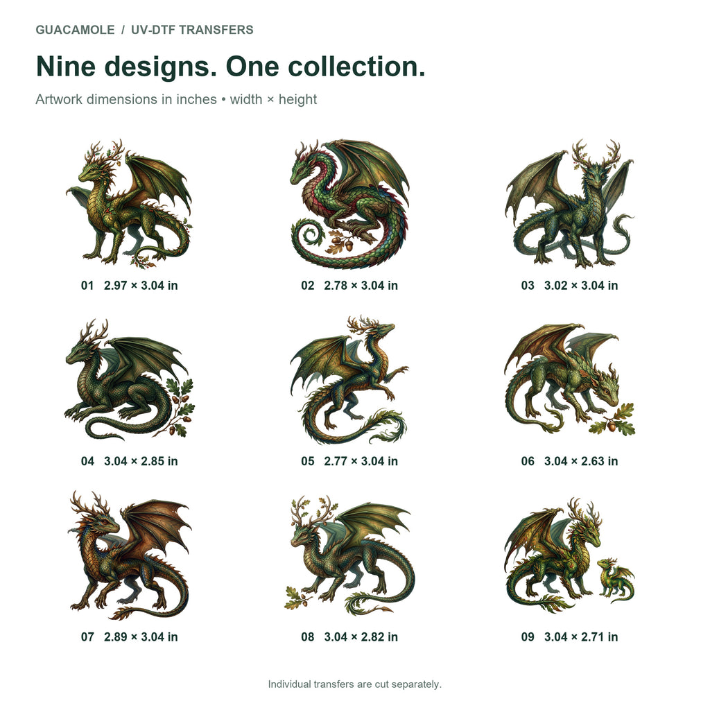 European Forest Dragons — Nine designs and sizes