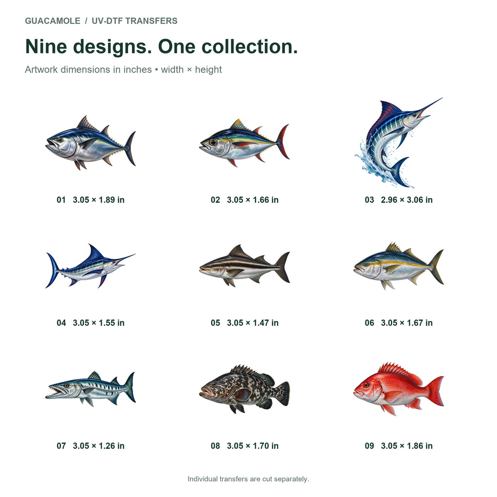 Deep Sea Fishing - Offshore Titans — Nine designs and sizes