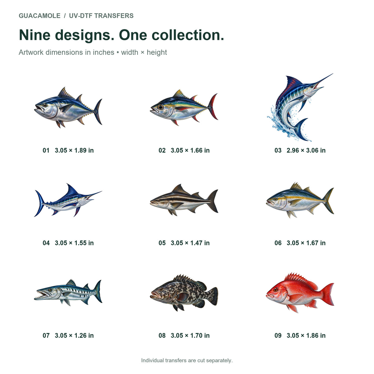 Deep Sea Fishing - Offshore Titans — Nine designs and sizes