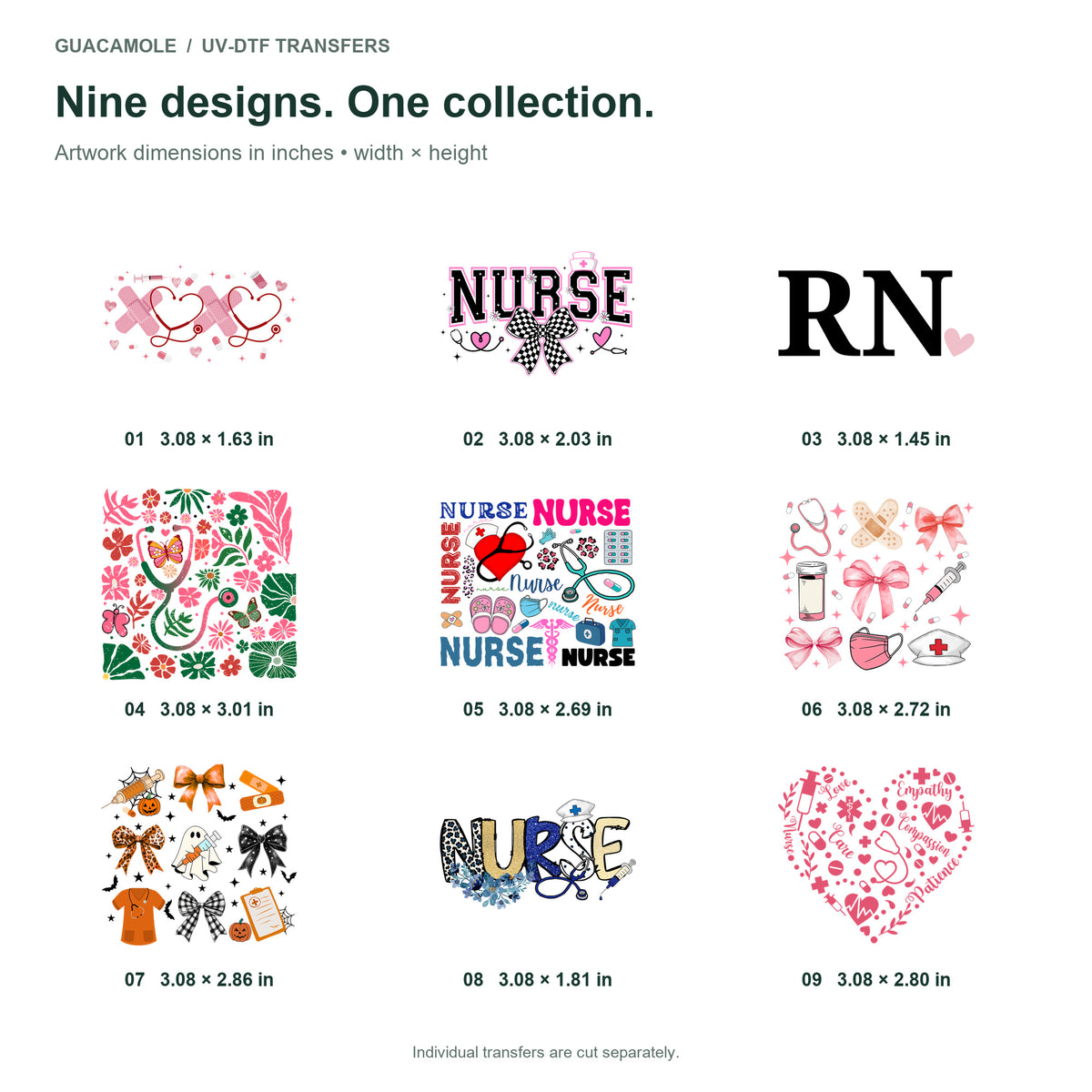 Nurse - Care and Compassion — Nine designs and sizes
