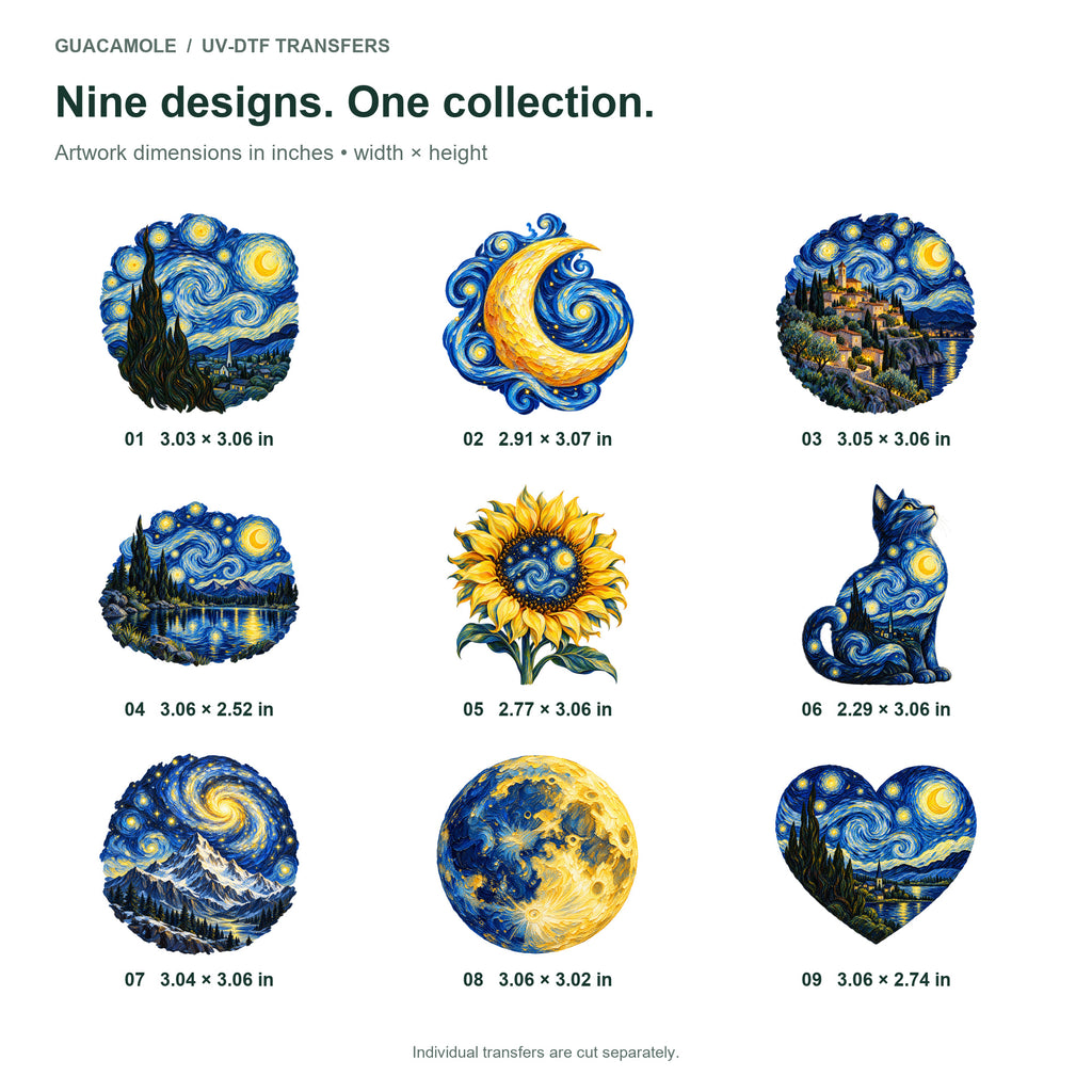 Starry Night - Painted Skies — Nine designs and sizes