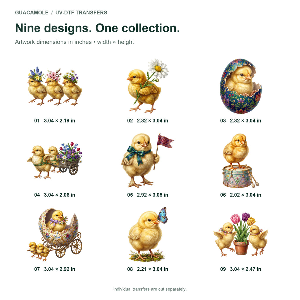 Easter Chick Parade — Nine designs and sizes