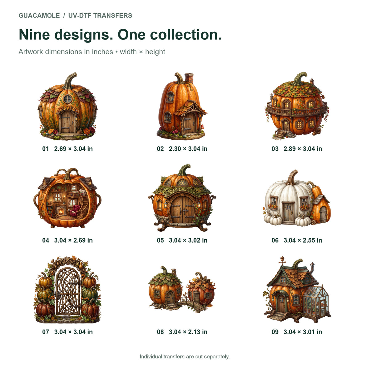 Pumpkin Cottage Village — Nine designs and sizes