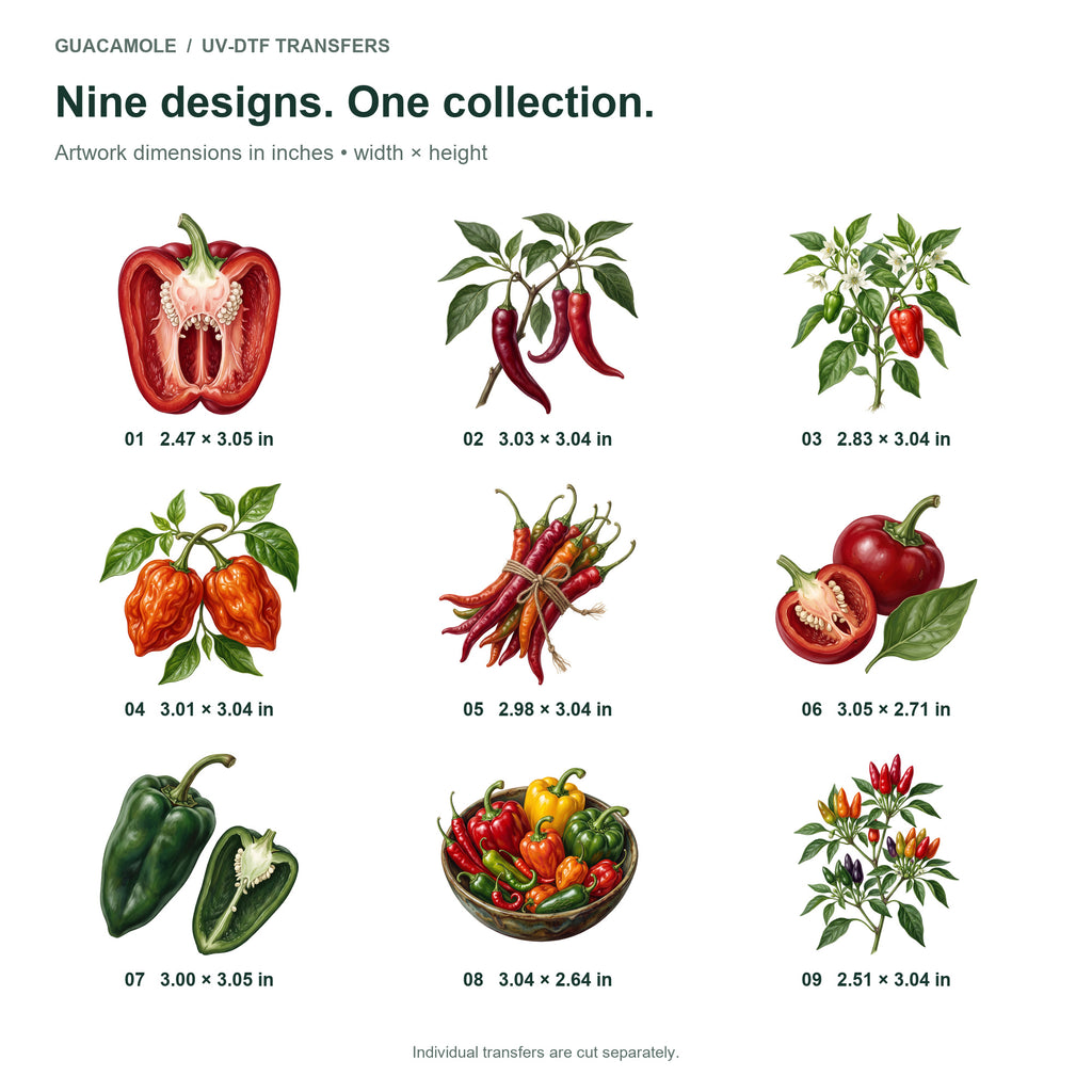 Pepper Garden — Nine designs and sizes
