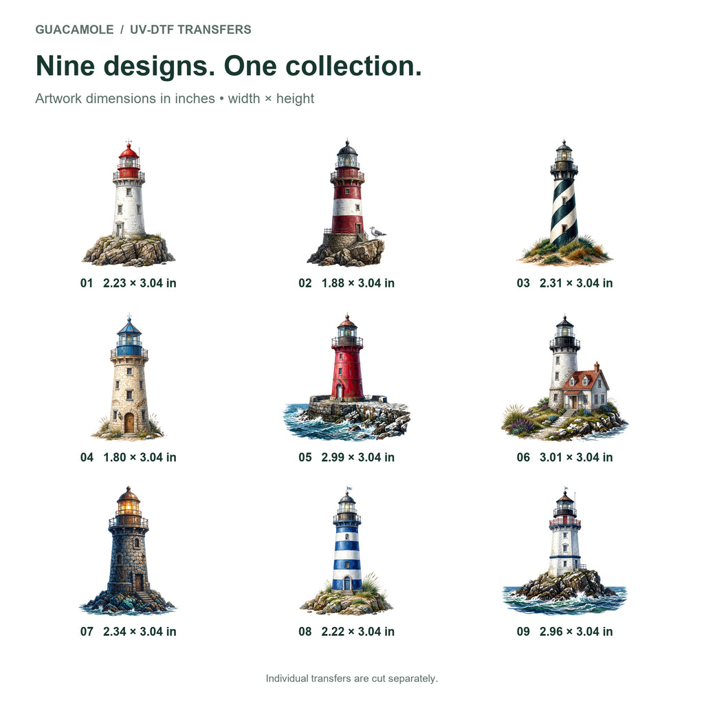 Coastal Lighthouses — Nine designs and sizes