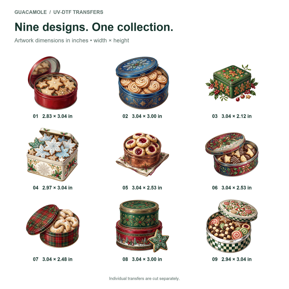 Christmas Cookie Tin — Nine designs and sizes