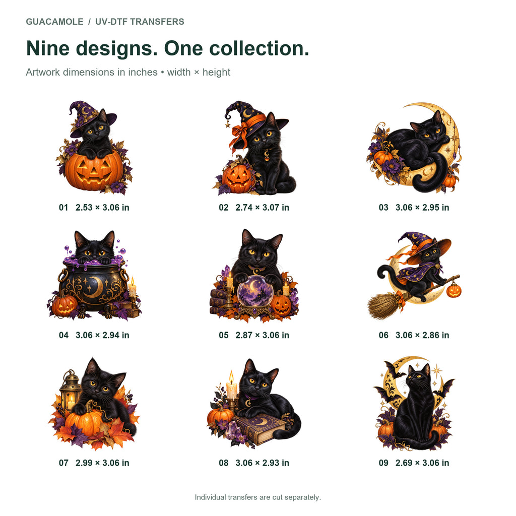 Halloween - Black Cat Magic — Nine designs and sizes