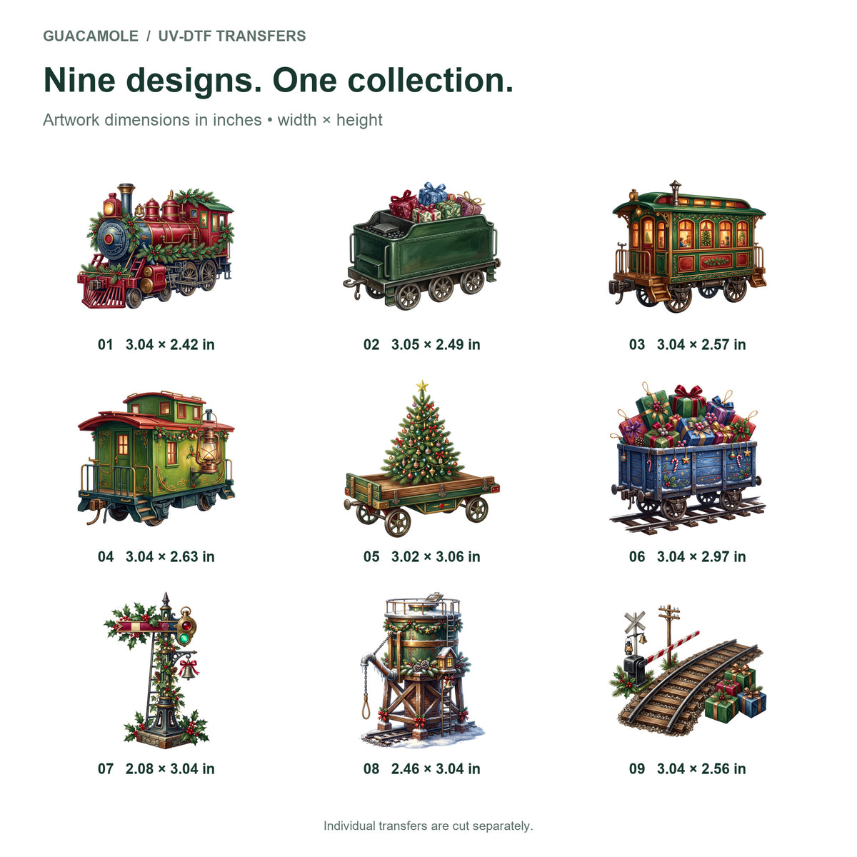 Christmas Train Set — Nine designs and sizes