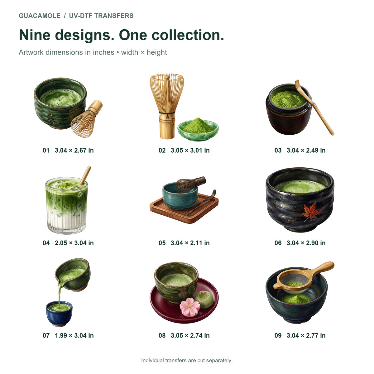 Matcha Tea Ritual — Nine designs and sizes
