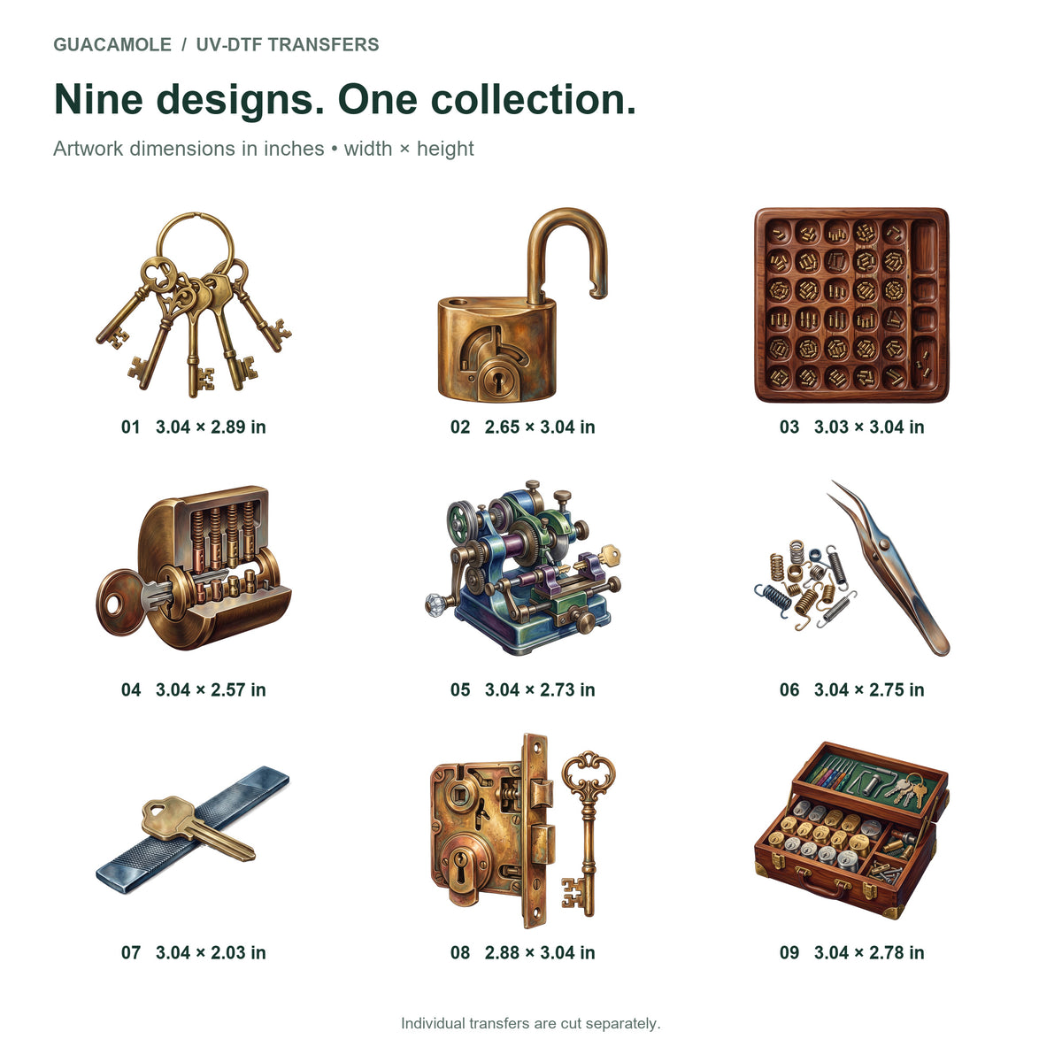 Locksmith Key Bench — Nine designs and sizes