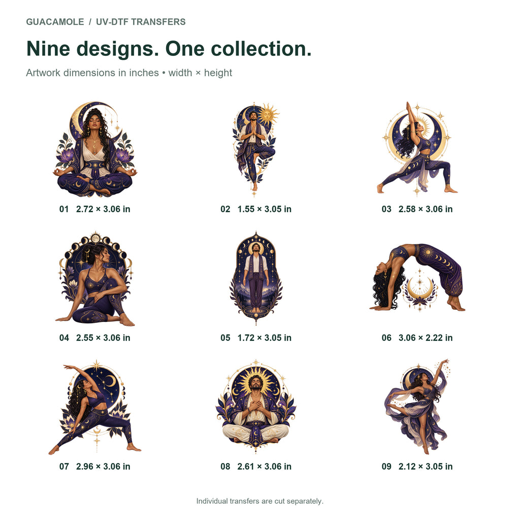 Yoga - Celestial Balance — Nine designs and sizes